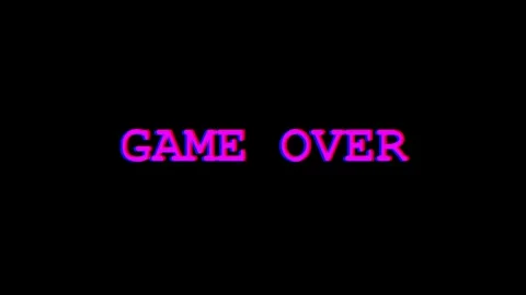 Game Over glitch screen with retro digital noise and distorted signal Stock Footage 345654151