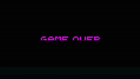 Game Over glitch text on black background Stock Footage 340252293