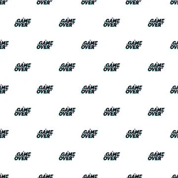Game over glitch typography seamless pattern background Stock Illustration