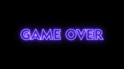 Game Over glowing neon text animation Stock Footage 277014607