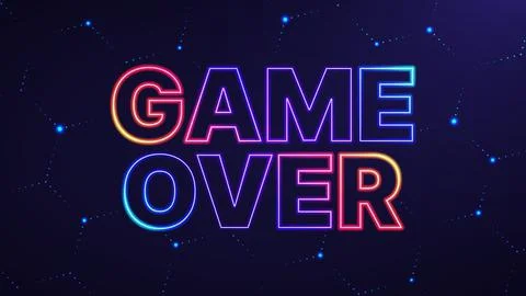 Game over glowing neon text Stock Illustration