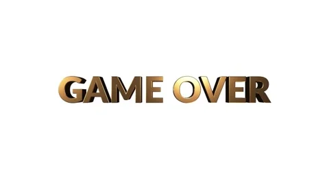 Game over gold text on animation. Retro, colorful video footage. Stock Footage 153878277