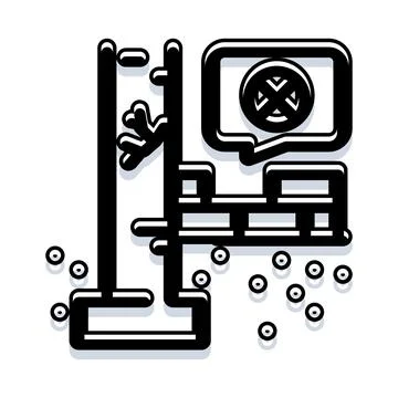 Game over icon losing progress and falling Illustrazione stock