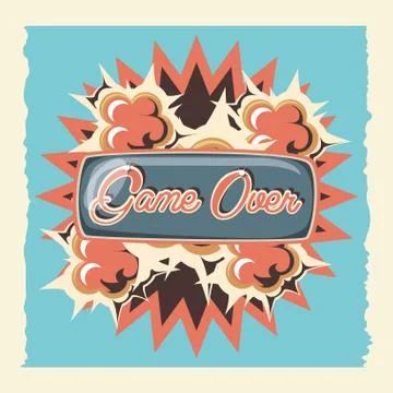 Game over label retro Stock Illustration