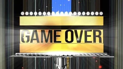 Game over message on golden marquee display Stock Illustration