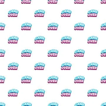 Game over message pattern with retro typography Illustrazione stock
