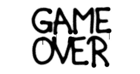 Game over message sign spray painted isolated Stock Footage 241575529