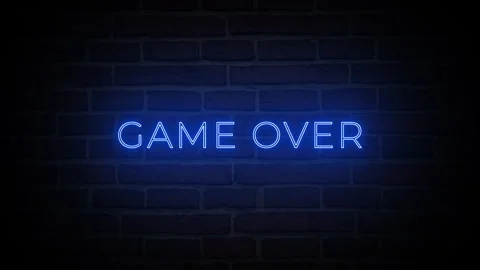 Game Over neon glow text typography animation 4k video Stock Footage 283861855