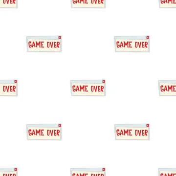 Game over pattern seamless vector Stock Illustration