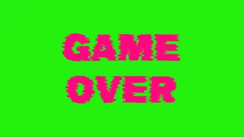 Game Over pink text animation in glitch style on green screen. Stock-Footage 303888791