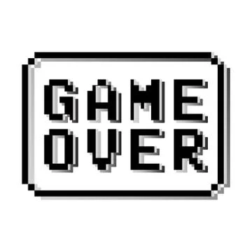 Game over pixel design stamp Stock Illustration
