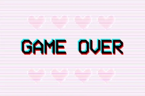 Game Over pixel text, rgb shift effect Stock Illustration