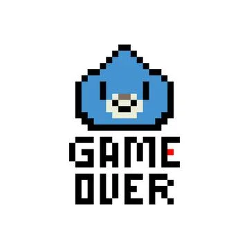Game over pixel. Vector illustration of cross stitch and t-shirt pattern. 스톡 일러스트