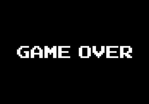 Game over pixel. Vector illustration of cross stitch and t-shirt pattern. Stock Illustration