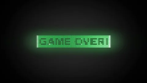 Game over-Pixelated 3D Stock Footage 124153055