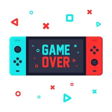 Game over on portable console vector illustration Stock Illustration