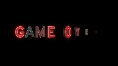 Game over red neon light video Stock Footage 124002155