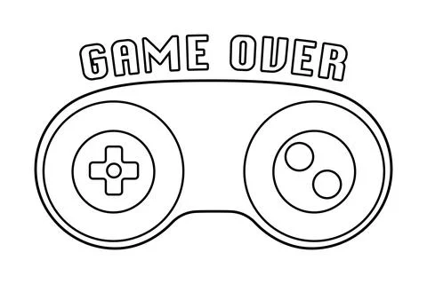 Game Over Retro Gaming Controller Vector Ilustração Stock