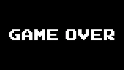 Game Over - Retro Pixelated Arcade end game screen - Motion Graphic with Sound Stock Footage 73935592