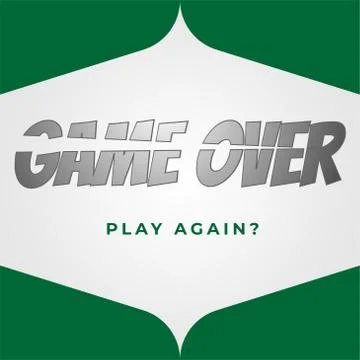 Game over screen end of game or competition with glitch, end of screen closin Stock Illustration