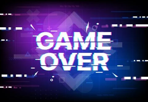 Game over screen glitch background, vintage poster イラスト素材