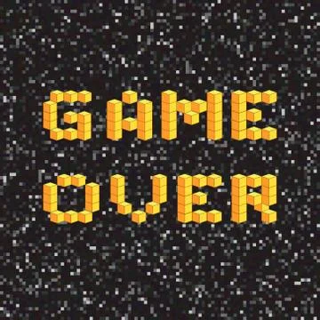 Game over screen, old school gaming poster, failure concept Stock Illustration