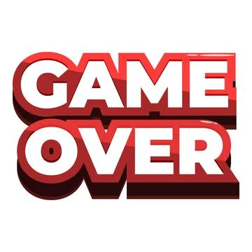 Game over screen showing ending of video game Stock Illustration