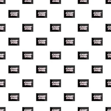 Game over screen text repeating seamless pattern wallpaper 스톡 일러스트