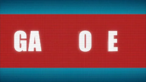 Game Over sign on screen, flickering letters. Stock Footage 280171132
