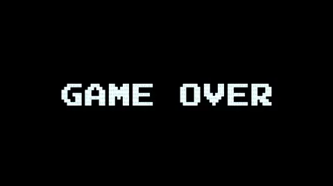 Game Over - Spin down Arcade end game screen - Motion Graphic with Sound Video stock 45768065