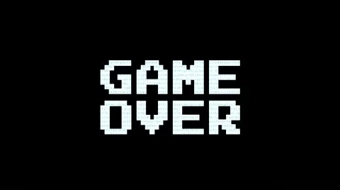Game Over - Stacked Spin down Arcade end game screen - Motion Graphic with Sound Stock Footage 45768728