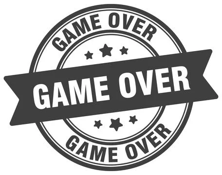 Game over stamp. game over label on transparent background. round sign Ilustração Stock
