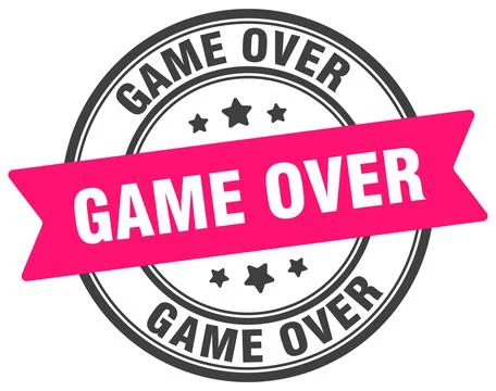 Game over stamp. game over label on transparent background. round sign Ilustração Stock