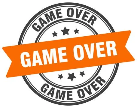 Game over stamp. game over label on transparent background. round sign Ilustração Stock