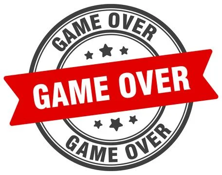 Game over stamp. game over label on transparent background. round sign Ilustração Stock