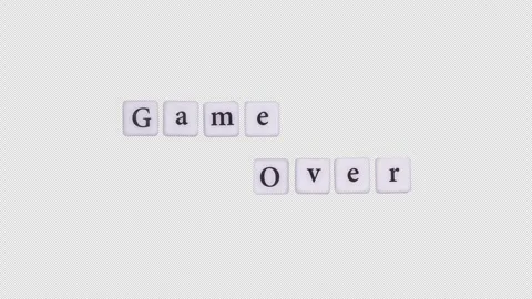Game Over Stop Motion Letters On Alpha Channel Stock Footage 262466218