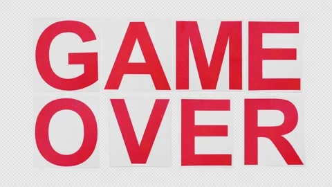 Game Over Stop Motion Paper On Alpha Channel Stock-Footage 285601270