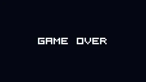 Game over text on 8 bit Pixelated with glitch effect on black background Vídeos de archivo 337091572