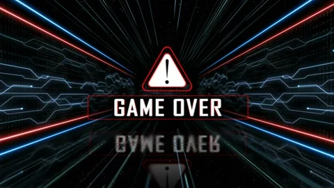 GAME OVER Text Animation and Tech Room, with Alpha Matte, Loop 库存影片 231829004