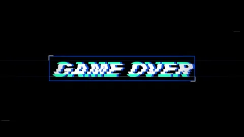 Game over text animation on black background Stock Footage 345207847