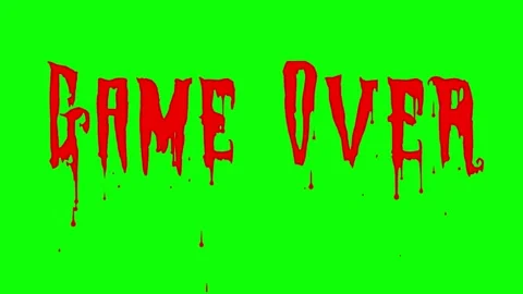 GAME OVER text animation with realistic dripping blood effect Stock Footage 321001871