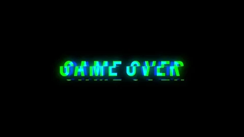 Game over text with bad signal. Glitch effect Stock Footage 81887821