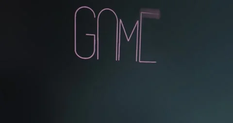 GAME OVER text displayed in neon lights Video stock 313558080