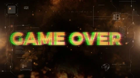 GAME OVER TEXT EFFECT Stock Footage 286191454