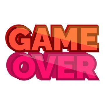 Game over text effect reflecting end of game playing Illustrazione stock