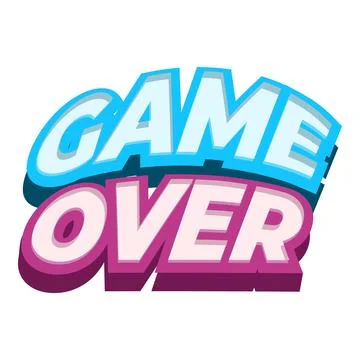 Game over text effect showing ending and failure Stock Illustration