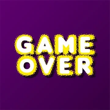 Game over text flat banner Ilustração Stock