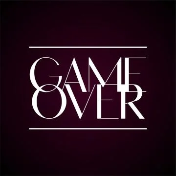 Game over text flat banner Ilustração Stock