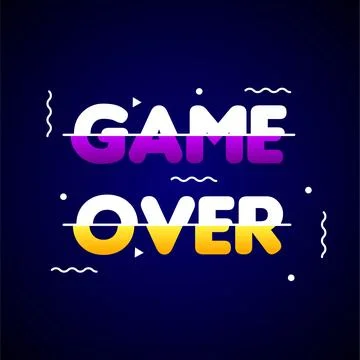 Game over text flat banner Ilustração Stock