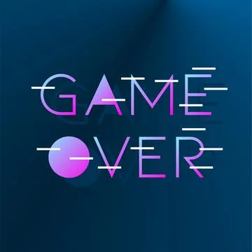 Game over text flat banner Ilustração Stock